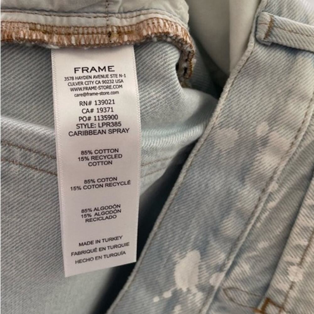 New FRAME Le Piper High Waist Straight Leg Jeans Caribbean Spray Women's Size 30 - Picture 8 of 10
